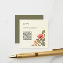 Zeitgenössische botanische QR-Code-Blumenhochzeit