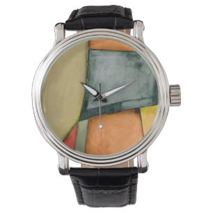 Zeitgenössische bunte geometrische Formen Armbanduhr