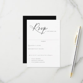 Zeitgenössische Chic-Meal-Hochzeit RSVP Karte