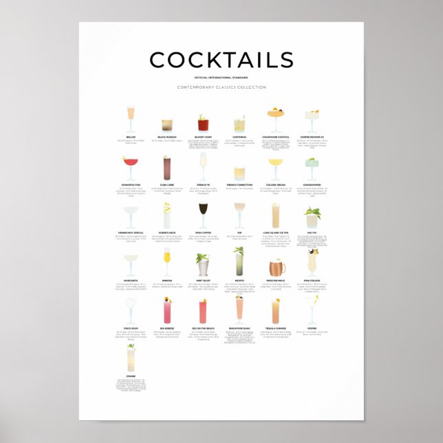Zeitgenössische Cocktailkollektion Poster (Vorne)