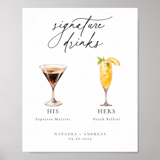 Zeitgenössische Cocktails Signature Drinks Poster (Vorne)