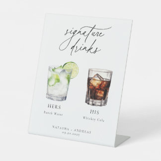Zeitgenössische Cocktails Signature-Drinks Sockelschild