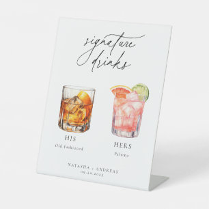Zeitgenössische Cocktails Signature Drinks Sockelschild