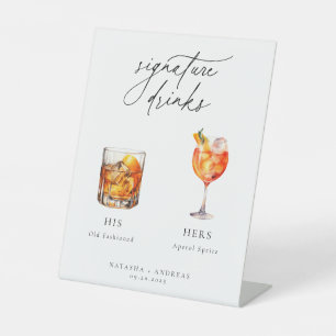 Zeitgenössische Cocktails Signature Drinks Sockelschild