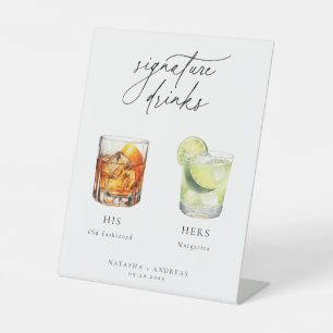 Zeitgenössische Cocktails Signature Drinks Sockelschild