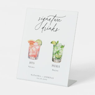 Zeitgenössische Cocktails Signature-Drinks Sockelschild
