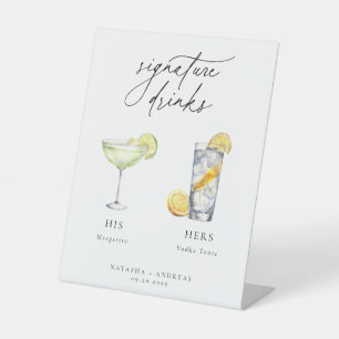 Zeitgenössische Cocktails Signature Drinks Sockelschild