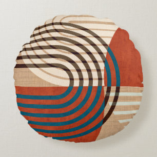 Zeitgenössische Collage-Wandkunst Retro-Drucke Set Rundes Kissen