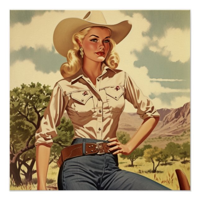 Zeitgenössische Cowgirl-Liebe: Wild West Whispers Poster (Vorderseite)