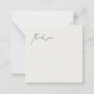 Zeitgenössische Cream Wedding Blank Danke Mitteilungskarte