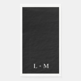 Zeitgenössische Custom Monogram Black Wedding II Serviette