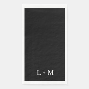 Zeitgenössische Custom Monogram Black Wedding II Serviette