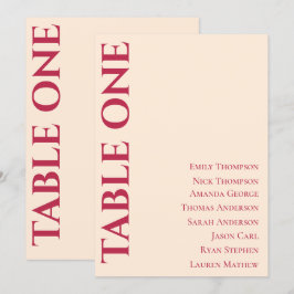 Zeitgenössische elegante Hochzeitstisch-Sitzkarte