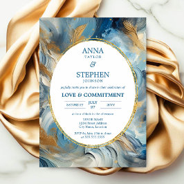 Zeitgenössische Eleganz: Verpflichtungsfeier Einladung