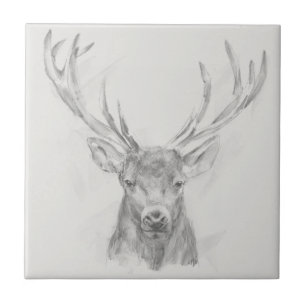 Zeitgenössische Elk Sketch Fliese