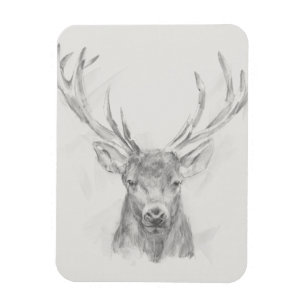 Zeitgenössische Elk Sketch Magnet