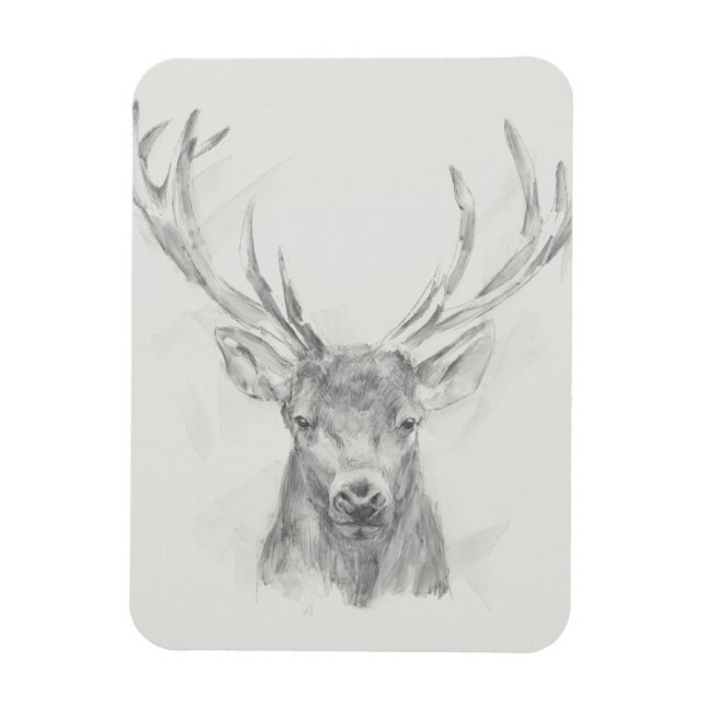 Zeitgenössische Elk Sketch Magnet (Vertikal)