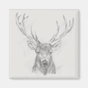 Zeitgenössische Elk Sketch Magnet