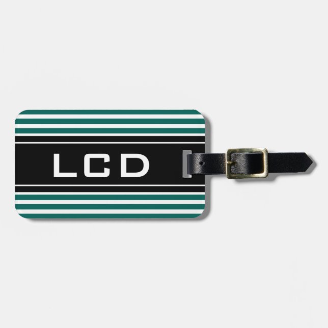 Zeitgenössische erste monogramm Gepäckanhänger (Vorderseite horizontal)