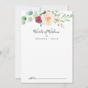 Zeitgenössische Eukalyptus-Hochzeitwörter der Weis Hinweiskarte