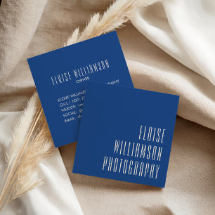 Zeitgenössische Fette Kobalt-Typografie  Quadratische Visitenkarte