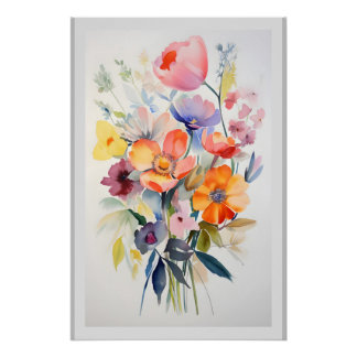 Zeitgenössische florale Wanddekoration Kunst # 1 Poster