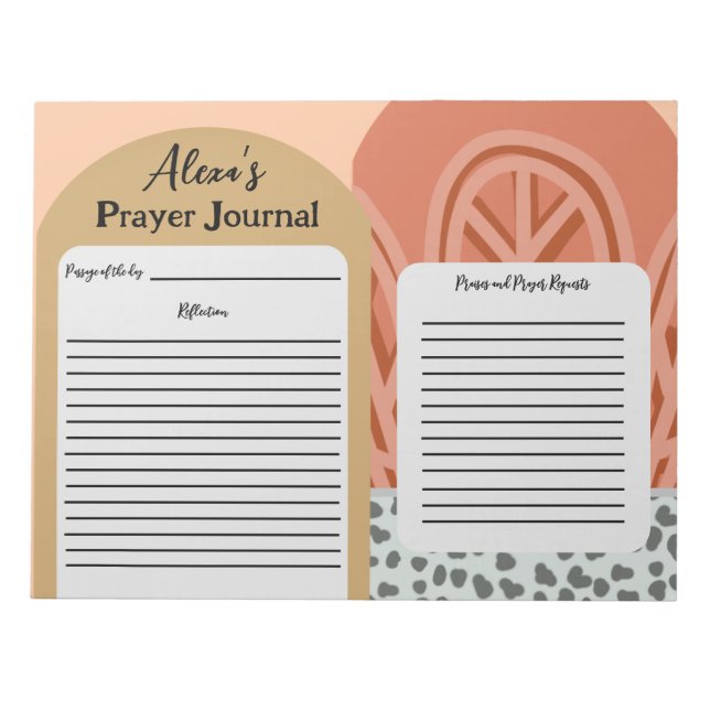 Zeitgenössische Frauen Christliches Prayer Journal Notizblock (Vorderseite)