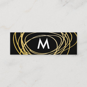 Zeitgenössische Gold-Scribble mit Monogram Mini Visitenkarte