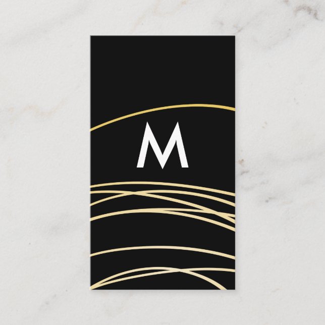 Zeitgenössische Gold-Scribble mit Monogram Visitenkarte (Vorderseite)