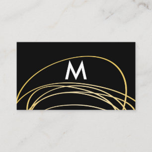 Zeitgenössische Gold-Scribble mit Monogram Visitenkarte