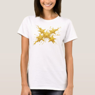 Zeitgenössische Goldene Abstrakte Sterne Benutzerd T-Shirt