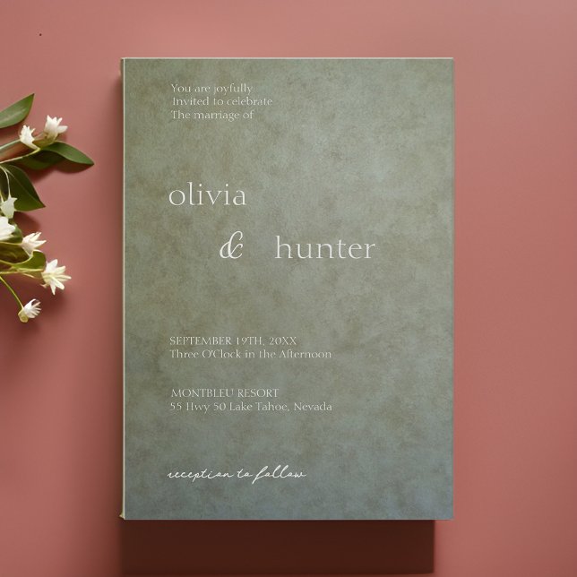 Zeitgenössische goldene Sage Imitate Wildleder Pai Einladung (Von Creator hochgeladen)