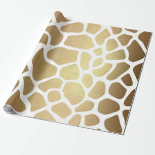 Zeitgenössische goldene weiße Safarigiraffa-Haut Geschenkpapier