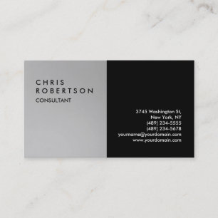 Zeitgenössische Grau Black Creative Business Card Visitenkarte
