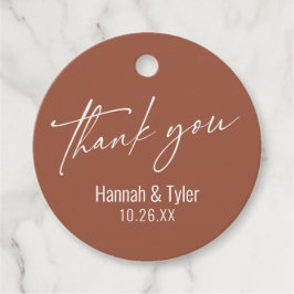 Zeitgenössische Handschrift Danke Terracotta Geschenkanhänger