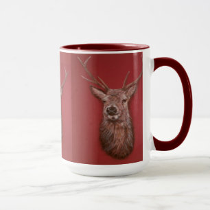 Zeitgenössische Hochland-rote Rotwild-Hirsch-Tass Tasse