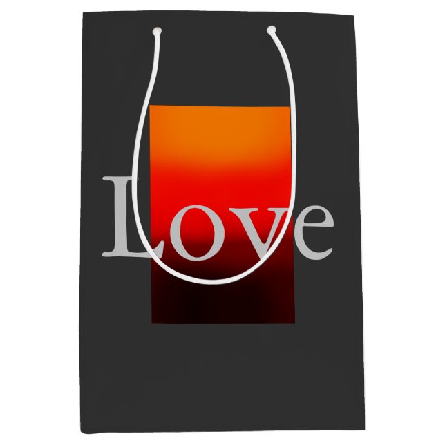 Zeitgenössische Hochzeit der Grauroten Liebe Mittlere Geschenktüte (Vorderseite)