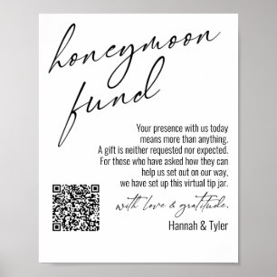 Zeitgenössische Honeymoon Fund QR Code Einfache Un Poster