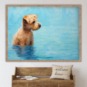 Zeitgenössische Hunde-Malerei, abstrakte Hunde-Lei Poster