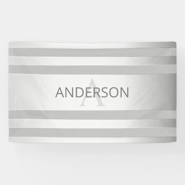 Zeitgenössische Imitate Silver Ombre Streifen & Gr Banner (Horizontal)