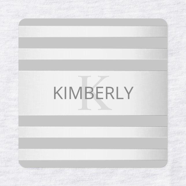 Zeitgenössische Imitate Silver Ombre Streifen & Gr Etiketten (Design 1)