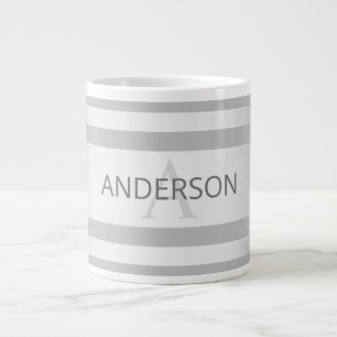 Zeitgenössische Imitate Silver Ombre Streifen & Gr Jumbo-Tasse