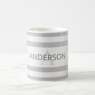 Zeitgenössische Imitate Silver Ombre Streifen & Gr Kaffeetasse