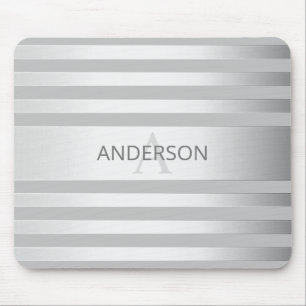 Zeitgenössische Imitate Silver Ombre Streifen & Gr Mousepad