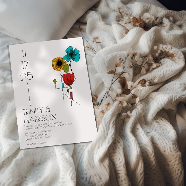 Zeitgenössische Jugendstil-Hochzeit Einladung (Von Creator hochgeladen)