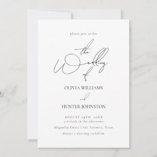 Zeitgenössische Kalligrafie Einfache Hochzeit Einladung