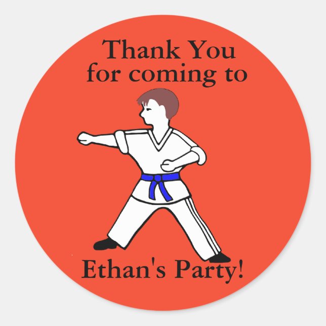 Zeitgenössische Karate Kid Ethan-Aufkleber Runder Aufkleber (Vorderseite)