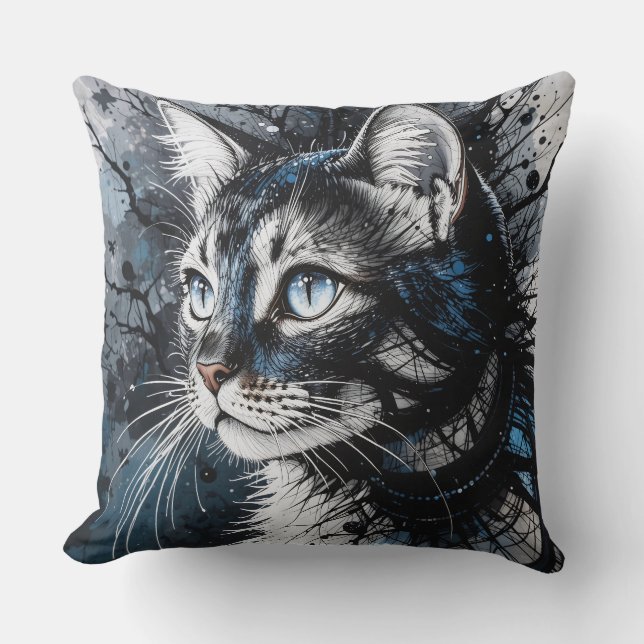 Zeitgenössische Katze Kissen (Vorderseite)