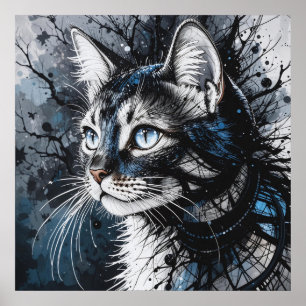 Zeitgenössische Katze Poster