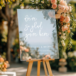 Zeitgenössische klare Hochzeit So froh du bist hie Acrylschild